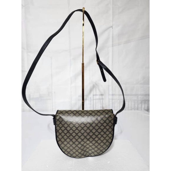 Authentic CELINE Macadam Crossbody Bag Navy Blue/Beige - Picture 3 of 15